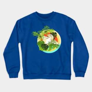 Tropical Sloth in Pineapple Sunglasses Crewneck Sweatshirt